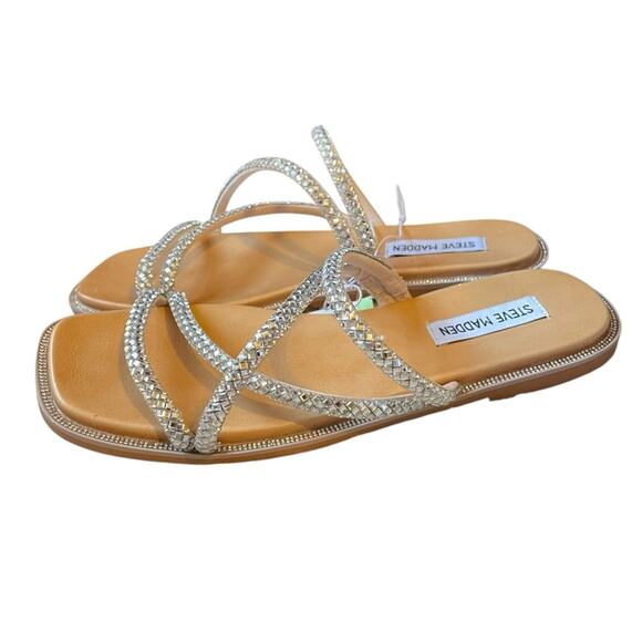 Steve Madden Women's Spice Bling Square‎ Open Toe Slide-On Sandal NWT Size 7 - Picture 4 of 12